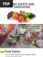 Unit II Food Safety and Hygiene Sanitation