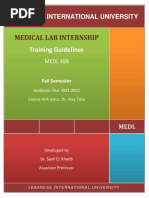 MEDL499 - Medical Lab Internship Program - Guidelines - Fall 2022