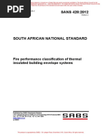 SANS 428 Fire Performance Classification of Thermal Insulated Building Envelope Systems