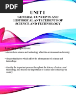 General Concepts and Historical Antecedents of Science and Technology