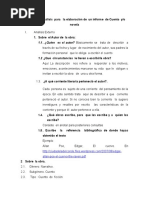 Formato de Análisis para La Elaboración de Un Informe de Cuento y