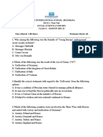 The Rise of Nationalism in Europe Grade X MCQ TEST