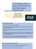 Clinical Psychology, Nature, Development and Activities of Clinical Psychologist (MAPSY 202)