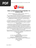 Bolivia: Ley Reglamentaria de Policía de Seguridad, 11 de Noviembre de 1886