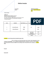 Online Invoice: Name: Kusuma.M INVOICE No: (SH01) DATE: Course Completion Date