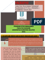 Pengaruh Kualitas Pelayanan Terhadap Kepuasan Pelanggan Di PT PLN (Persero) Palembang Tahun 2021