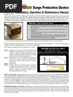 Surge Protective Device: Installation, Operation & Maintenance Manual