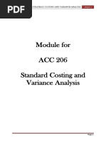 Module For ACC 206 Standard Costing and Variance Analysis