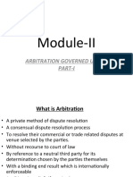 Module-II: Arbitration Governed Under Part-I