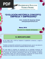 Evolucion Historica Concepto Empresa y Empresario