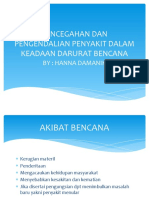 Pencegahan Dan Pengendalian Penyakit Dalam Keadaan Darurat Bencana