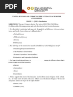 Eed TTL: Building and Enhancing New Literacies Across The Curriculum GROUP 2 - QUIZ-Globalization DIRECTIONS: There Are 30 Items in This Test. The Test Is A MULTIPLE CHOICE Test