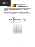 Pozi CSK Tapping Screws Type C (AB) ISO 7050 (DIN 7982Z) : No. D DK K S 2 4 6 7 8 10 12 14