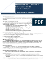 Research Literature Review Notes