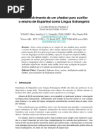 ARTIGO - Desenvolvimento de Um Chatbot para Auxiliar o Ensino de Espanhol Como Língua Estrangeira