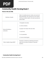 Community Health Nursing Exam 1 - 198 Terms