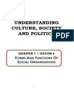 Understanding Culture, Society and Politics: F A F O S O