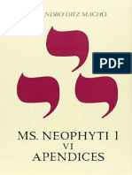 NEOPHYTI 1. TARGUM PALESTINENSE. MS DE LA BIBLIOTECA VATICANA Tomo 6 Apendices by ALEJANDRO DÍEZ MACHO