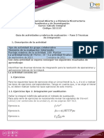 Guía de Actividades y Rúbrica de Evaluación - Unidad 2 - Fase 3 - Técnicas de Integración