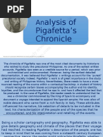 Analysis of Pigafetta S Chronicle