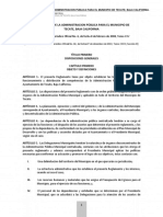 Reglamento de La Administracion Publica de Tecate