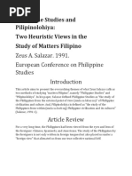 Philippine Studies and Pilipinolohiya: Two Heuristic Views in The Study of Matters Filipino