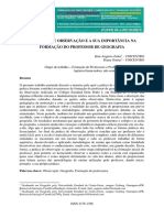 A Prática de Observação E A Sua Importância Na Formação Do Professor de Geografia