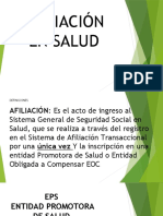 Afiliación en Salud 1 Clase