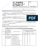 Grade 10 - SCIENCE: Learning Activity Sheet No.4 Quarter 4 Week 7-8