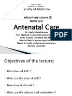 Antenatal Care: Faculty of Medicine