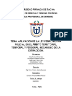 Monografia Aplicación de La Ley Penal Militar Policial en El Ámbito Territorial, Temporal y Personal, Mecanismo de La Extradición.