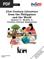 21stcenturylit q2 Mod3 Creativeliteraryadaptation v2