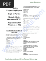 PH8151 - Engineering Physics MCQ PDF