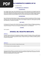 Arancel Del Registro Mercantil