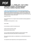 The Ultimate C - C - THR84 - 2011 - SAP Certified Application Associate - SAP SuccessFactors Recruiting Candidate Experience 2H2020