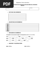 Prueba de Diagnostico de Educacion Matematica Tercero Basico