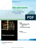 Lecture 04 - AES - Block Cipher Operations