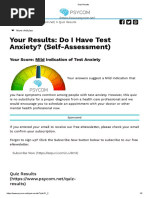 Your Results: Do I Have Test Anxiety? (Self-Assessment)