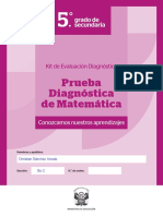 Prueba Diagnóstica Matemática5°Secundaria Fichas