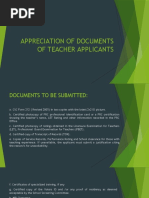 Appreciation of Documents of Teacher Applicants