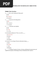 Information Technology Objectives: Multiple Choice Questions