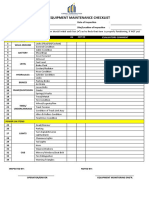 Daily Equipment Maintenance Checklist: Items Evaluators Comment