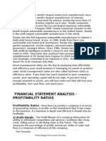 Financial Statement Analysis - Profitability Ratios