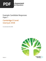 Example Candidate Responses: Cambridge O Level Islamiyat 2058