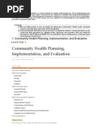 Community Health Planning, Implementation, and Evaluation