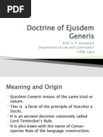 Doctrine of Ejusdem Generis - IV Semester