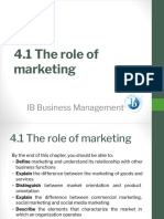 4.1 The Role of Marketing