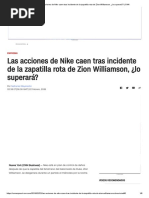 ANÁLISIS Las Acciones de Nike Caen Tras Incidente de La Zapatilla Rota de Zion Williamson, ¿Lo Superará - CNN