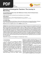 Parents As Kindergarten Teachers: The Journey To Becoming: Education Journal