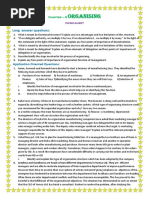 Organising: Long Answer Questions